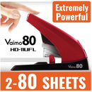 MAX VAIMO 80 STAPLER, 80-SHEET CAPACITY, RED/BROWN - RED/BROWN - Like New