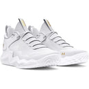 UNDER ARMOUR WOMEN'S FLOW ACE LOW VOLLEYBALL SHOES - SIZE: WOMEN 7 - White/Gold - Like New