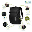Torch Small Backpack 19L Lightweight Backpack 15.6"/17"/18" - Sinpo (Black) - Brand New
