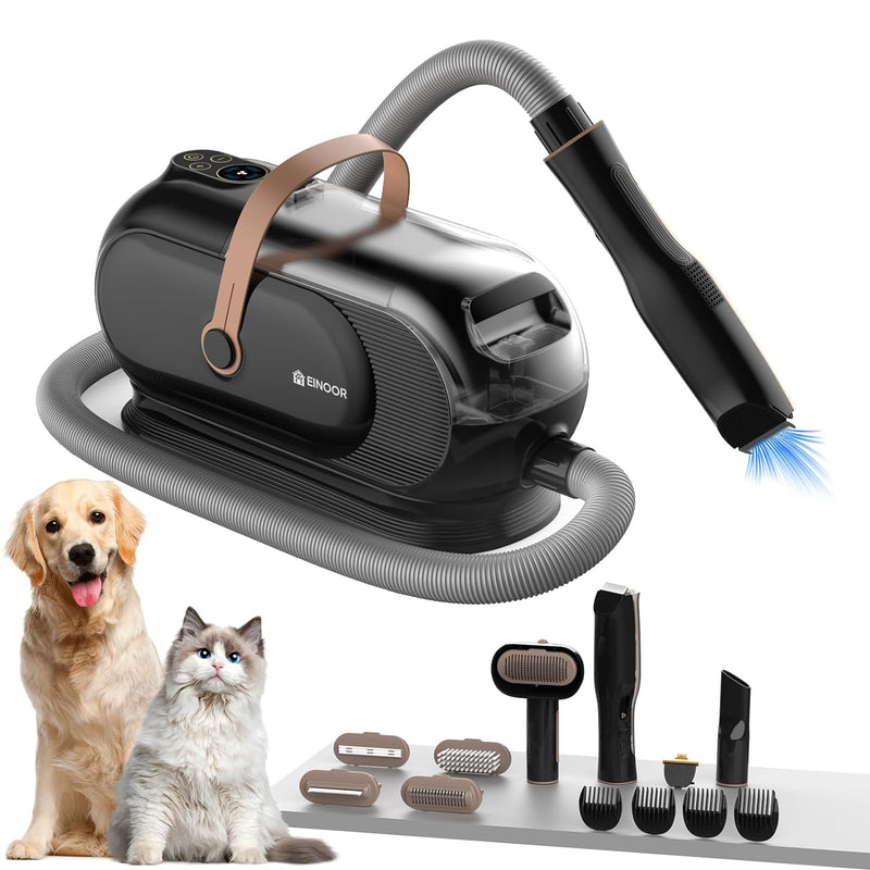 Einoor, Professional Pet Grooming Kit with Vacuum Function-3L Capacity - Black Like New