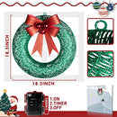 Vanthylit Christmas Decorations Christmas Wreath 40LT Operated Green LED Lights - Like New