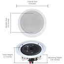 VAIYER PAIR OF 6.5 INCH CEILING SPEAKERS HOME THEATER SYSTEM VRIC650 - WHITE - Like New