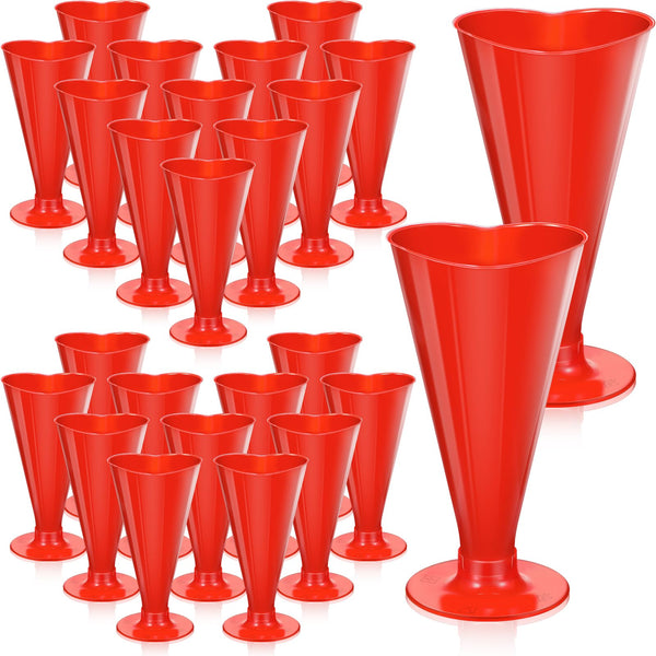 25 Pcs Heart Shaped Champagne Flutes 5.6 oz Valentine Champagne Glasses - Red - Like New