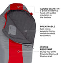 TETON SPORTS 5F DEGREE SLEEPING BAG WEIGHT 5F SHORT RED - Like New