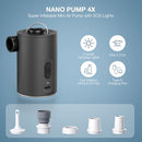 RTLOII PORTABLE AIR PUMP FOR INFLATABLES ULTRA-MINI AIR MATTRESS PUMP 4X MORE - Like New