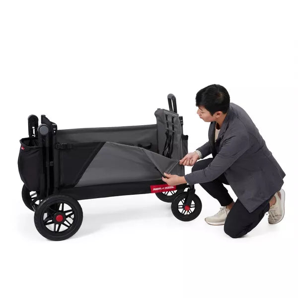 RADIO FLYER FOLDING ALL TERRAIN VENTURE KID CARGO STROLLER WAGONSTEEL - GRAY - Brand New