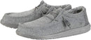 HEY DUDE MEN'S WALLY STRETCH SHOE - SIZE 12 - FLEECE GREY - Like New