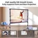 GAINVANE PROJECTION SCREEN WITH STAND 100" PORTABLE MOVIE SCREEN 16:9 - WHITE - Brand New
