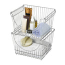 SMART DESIGN STACKING BASKETS HANDLES  SET OF 2 - LARGE - 12.5 X 8.5 - CHROME - Brand New