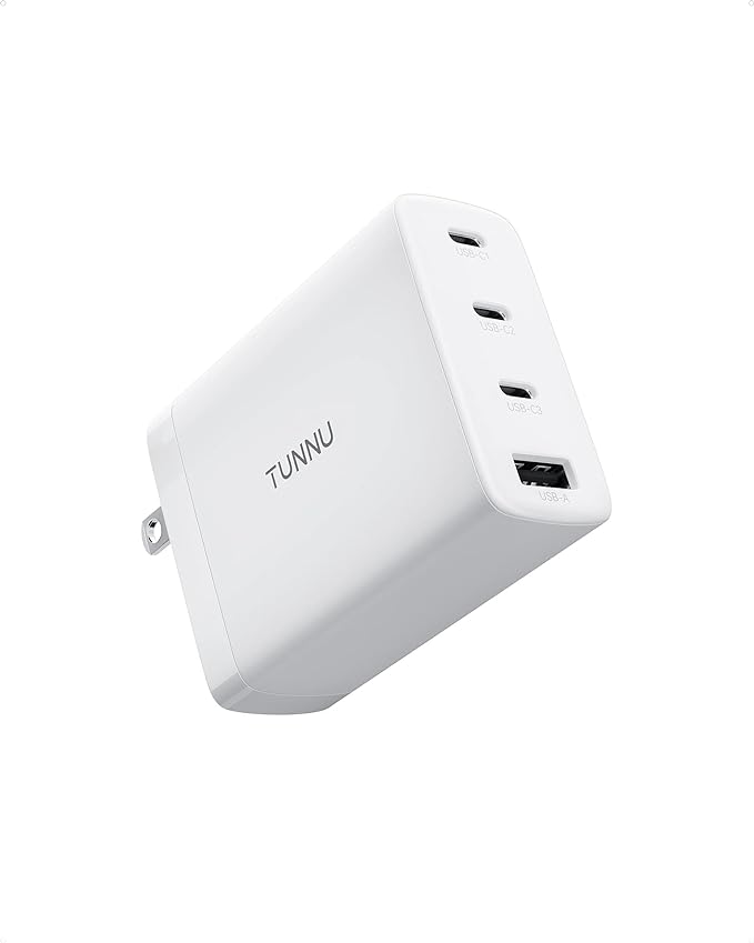 TUNNU 100W USB C Charger Block Fast Charging GaN PD3.0 QC3.0/2.0 - WHITE Like New