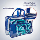 Conair 5 Piece Toiletry and Cosmetic Bag Set A31318 - Blue Swirl - Like New