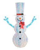 TOP TREASURES 6 FT IRIDESCENT LIGHTED SNOWMAN PRE LIT OUTDOOR CHRISTMAS DECOR - Like New