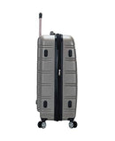 ROCKLAND MELBOURNE HARDSIDE EXPANDABLE LUGGAGE WHEELS 3-PIECE SET, SILVER - Brand New