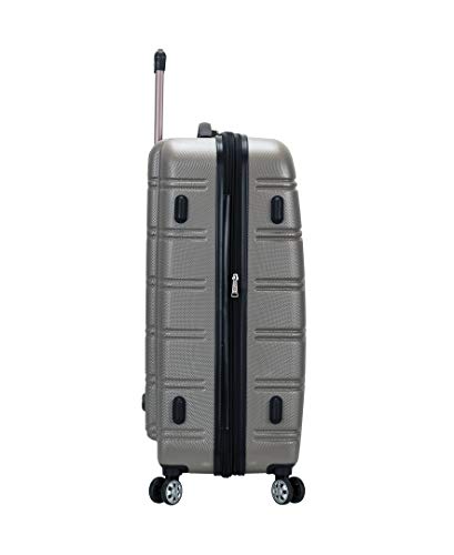 ROCKLAND MELBOURNE HARDSIDE EXPANDABLE LUGGAGE WHEELS 3-PIECE SET, SILVER - Brand New