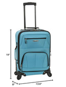 Rockland Pasadena Softside Spinner Wheel Luggage, Carry-On 20-Inch, Turquoise - Brand New