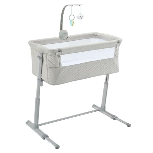 RONBEI BABY BASSINET BEDSIDE SLEEPER CRIBS BABY BED TO BED BEDSIDE - GRAY - Like New