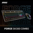 MSI FORGE GK300 COMBO BLUE SWITCHES GAMING RGB KEYBOARD + GM300 MOUSE - BLACK - Like New