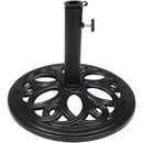 SUNNYDAZE 24LB CAST IRON PATIO UMBRELLA BASE HEAVY-DUTY ROUND METAL - BLACK - Like New