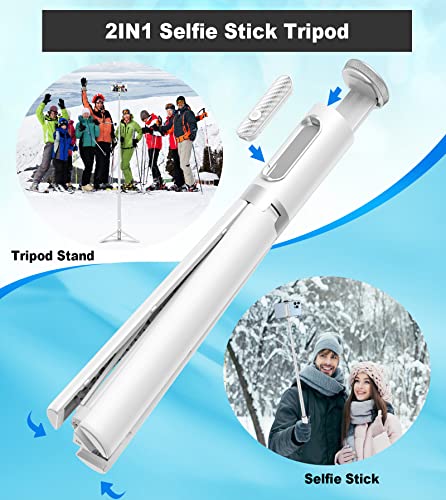 TONEOF 67" Cell Phone Selfie Stick Tripod,Smartphone Tripod Stand All-in-1 WHITE - Like New