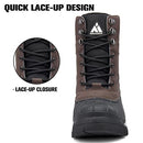 Mishansha Men's Waterproof Winter Duck Boots Insulated Fur Lined, Brown 11 - Like New