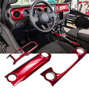 Red Center Console Dashboard Cover Trim Accessories 2018-2021 Jeep Wrangler JL - Brand New