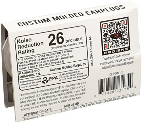 RADIANS CUSTOM MOLDED EARPLUGS - ORANGE - Brand New