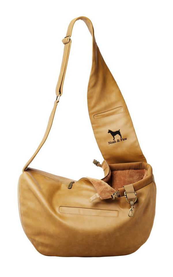 NOAH & PAW DOG SLING CARRIER FOR SMALL DOGS 5-18LB, DOG CARRIER - CAMEL - Like New