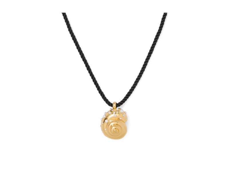 KATE SPADE NEW YORK BEACHSIDE IMITATION PEARL CUBIC ZIRCONE NECKLACE, GOLD/BLACK - Brand New