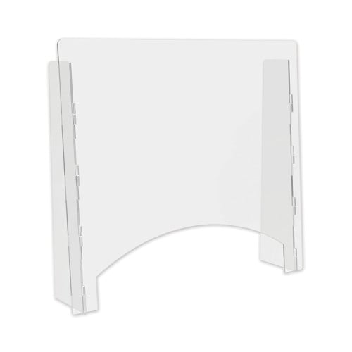 DEFLECTO COUNTER TOP BARRIER PASS THRU, 27" X 6" X 23.75" 2 PKS ACRYLIC, CLEAR - Brand New