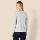 AMAZON ESSENTIALS WOMENS 100% COTTON REGULAR-FIT LONG-SLEEVE LIGHT GRAY HEATHER - Brand New