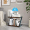 HUANUO PRINTER STAND, DESKTOP PRINTER STAND WITH 2 TIER WOOD STORAGE - BROWN - Like New