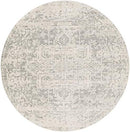 WorldWeavers Area Rug, 7'10" Round, Charcoal, Light Gray, Beige - Like New