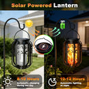 KAGOLING FLAME SOLAR LANTERNS OUTDOOR WATERPROOF HANGING LIGHTS - BLACK - Like New