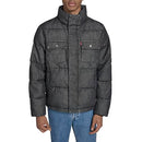 LEVI'S MIX MEDIA QUILTED PUFFER JACKET MEN L BLACK WASH DENIM - LM5RC213-BWD-L - Brand New