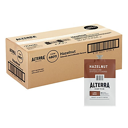FLAVIA COFFEE ALTERRA SINGLE-SERVE COFFEE FRESHPACKS, HAZELNUT, CARTON OF 100 - Brand New