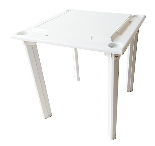 BENE CASA BC-65288  Indoor & Outdoor Domino Game Table, Removable Legs - White - Like New