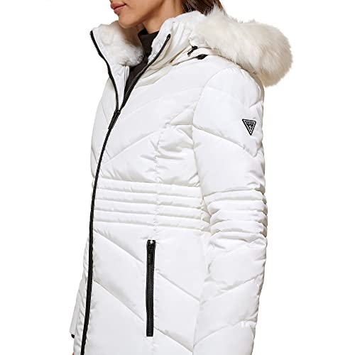GUESS WOMEN MIDWEIGHT PUFFER JACKET - SHORT PUFFER - SIZE: WOMEN L - MIK - Like New