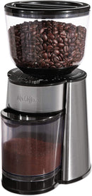 Mr. Coffee Automatic Burr Mill Coffee Grinder 18 Grinders BVMC-BMH23-RB - Silver Like New