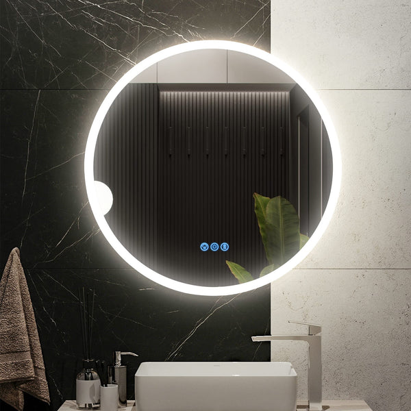 Vlsrka 24" LED Bathroom Mirror RGB Color Changing Lighted Makeup Mirror -White - Like New