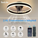 SUNCOJIA CEILING FANS WITH LIGHTS AND REMOTE DIMMABLE LED FSD-BLACK - Like New