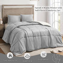 BASIC BEYOND MICROMINK SHERPA COMFORTER SET, TWIN - GREY - Like New