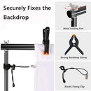 BackDrop Stand, 9ft x 10ft Heavy Duty Stands Supports Kit Carry Bag - Black - Like New