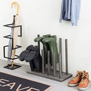 MYGIFT WOOD BOOT RACK ORGANIZER TALL BOOT HOLDER 6 PAIRS HOM1688 - GRAY - Like New