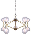Canarm Francine 10-Light Chain Chandelier 30" Gold Finish Double Glass Shades - Brand New