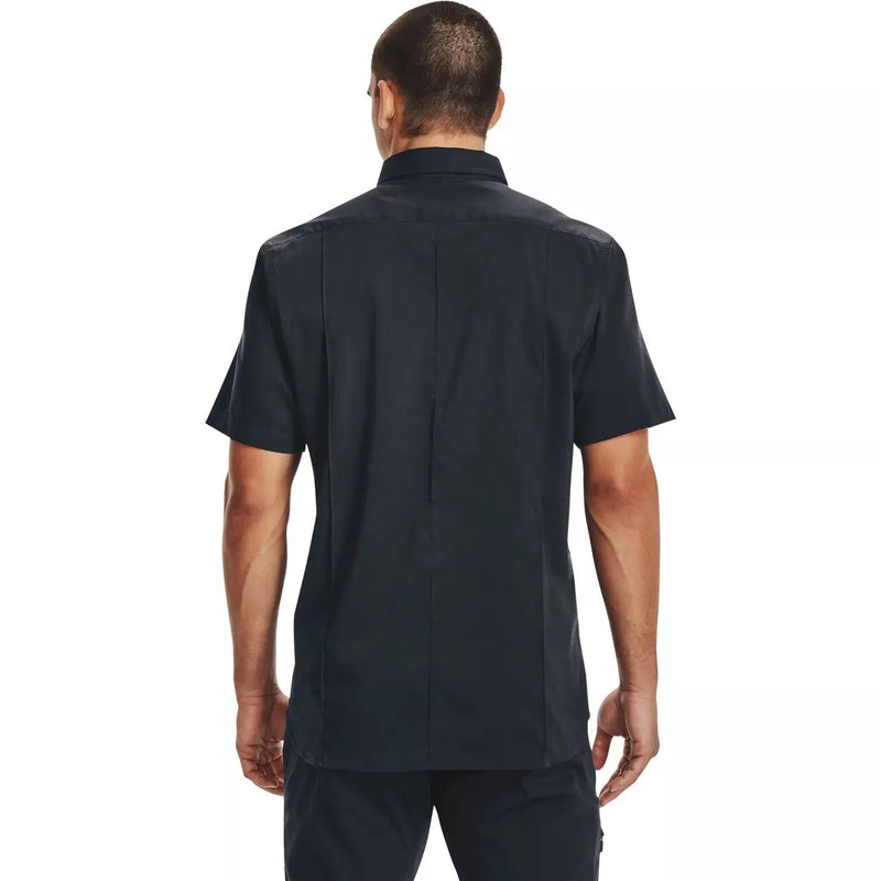 UNDER ARMOUR MEN'S CLASS B SHORT SHORT SLEEVE BUTTON DOWN - MEDIUM- DARK NAVY - Like New