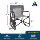 GCI OUTDOOR Freestyle Rocker with Side Table Camping Chair Portable - Indigo - Like New