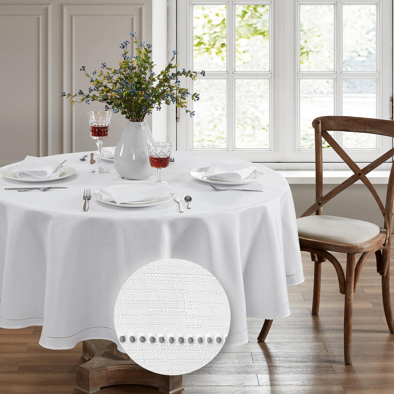 Elrene Home Fashions Alison Eyelet Border Design Border Wrinkle Resistant Fab - Brand New