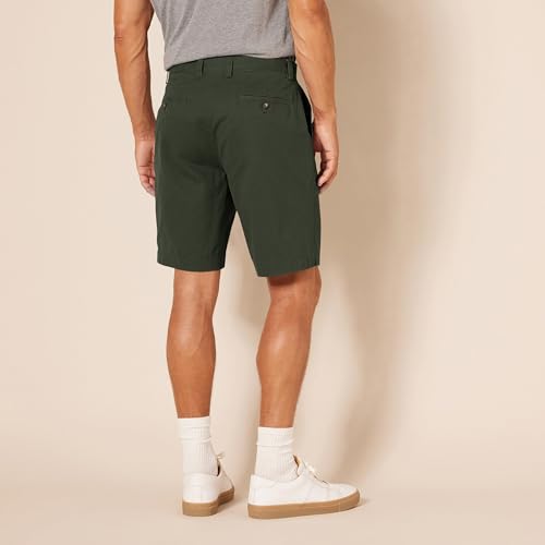 AMAZON ESSENTIALS MEN'S SLIM-FIT 9" CHINO SHORT - SIZE: MEN 34 - DARK OLIVE - Brand New