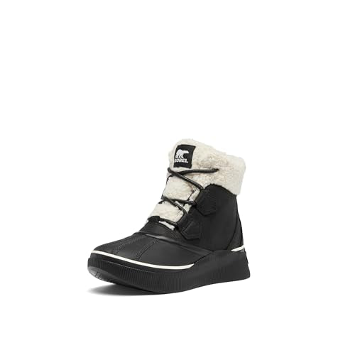 NL5151 SOREL WOMEN'S OUT N ABOUT LV BOOT - SIZE 7.5 - BLACK/CHALK - Like New