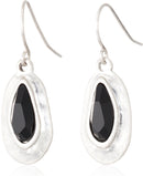 SE0414 THE SAK BLACK STONE SMALL DROP EARRINGS - BLACK/SILVER - Brand New